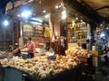 A snacks shop in Delhi market.